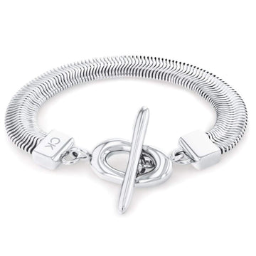 Γυναικείο βραχιόλι Calvin Klein 35000647 snake chain ατσάλινο σε ασημί χρώμα.